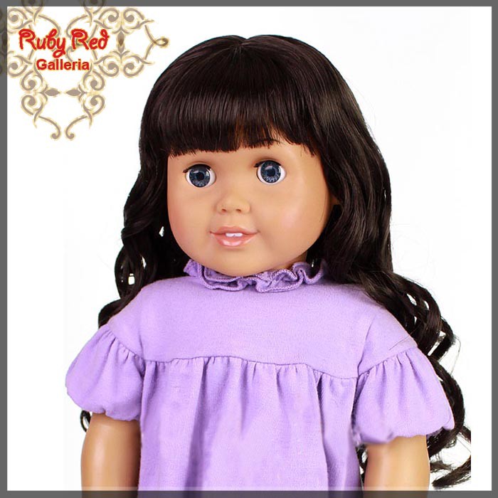 Curly Dark Brown Bang Wig for 18" Girl (AD0009A)