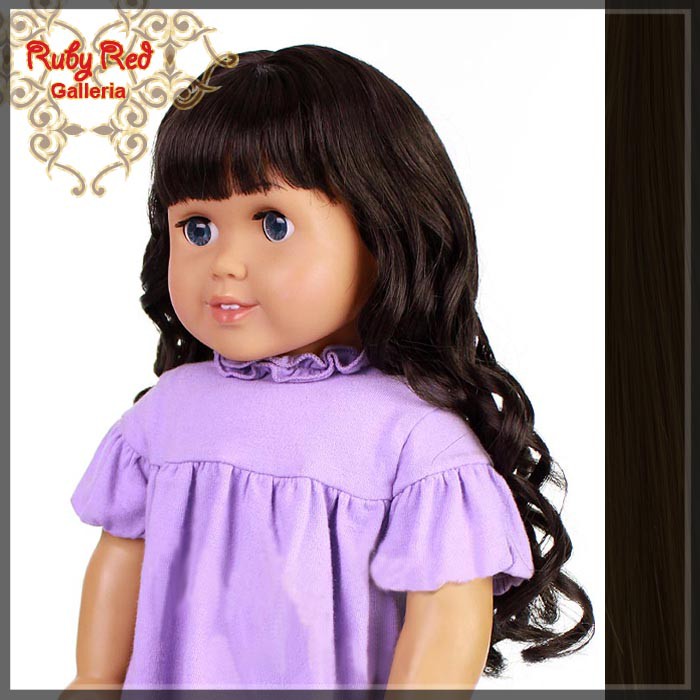 Curly Dark Brown Bang Wig for 18" Girl (AD0009A)