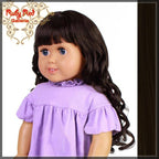 Curly Dark Brown Bang Wig for 18" Girl (AD0009A)
