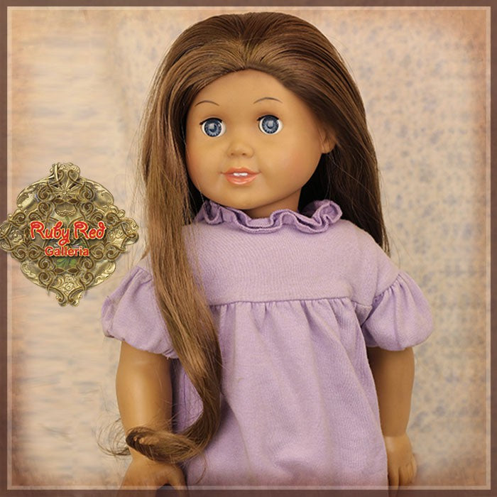 Wavy Light Brown Parting Wig for 18" Girl (AD0008H)