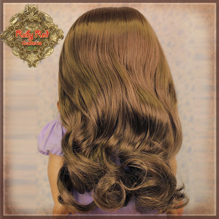 Wavy Light Brown Parting Wig for 18" Girl (AD0008H)