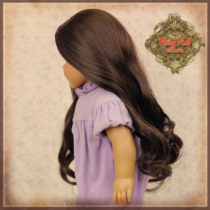 Wavy Brown Parting Wig for 18" Girl (AD0008G)