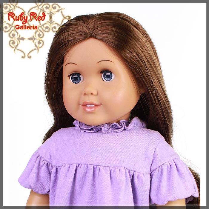 Wavy Brunette Parting Wig for 18" Girl (AD0008E)