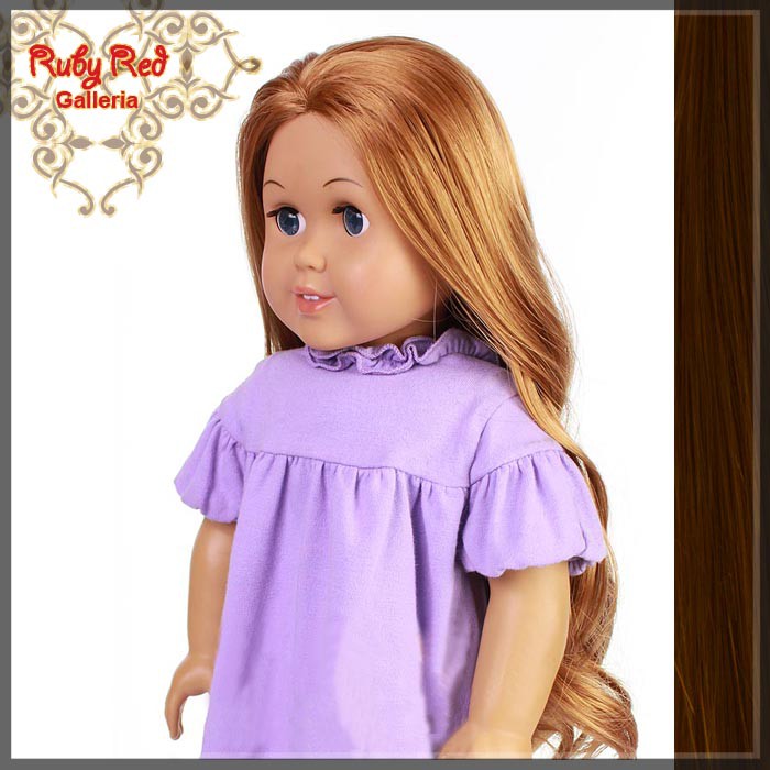 Wavy Brunette Parting Wig for 18" Girl (AD0008E)