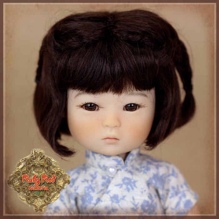 Brunette with Braids Mohair Wig for 8" Dolls (HD0011A)
