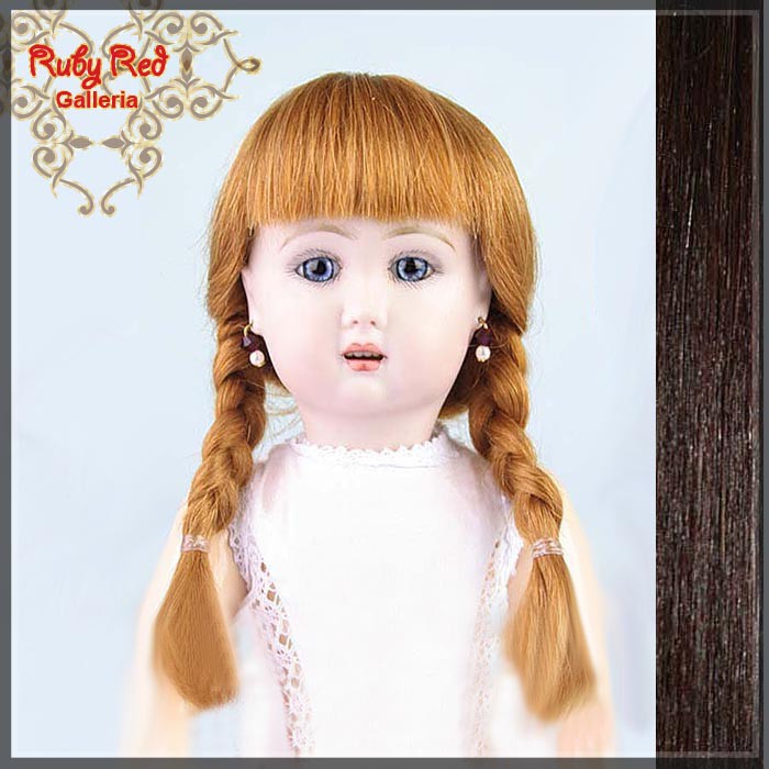 Medium Brown Mohair/Human Hair Wig for 11.5" Bleuette Doll Style 6 (ED0006MH7)