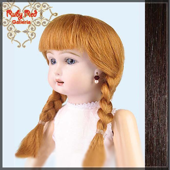 Medium Brown Mohair/Human Hair Wig for 11.5" Bleuette Doll Style 6 (ED0006MH7)