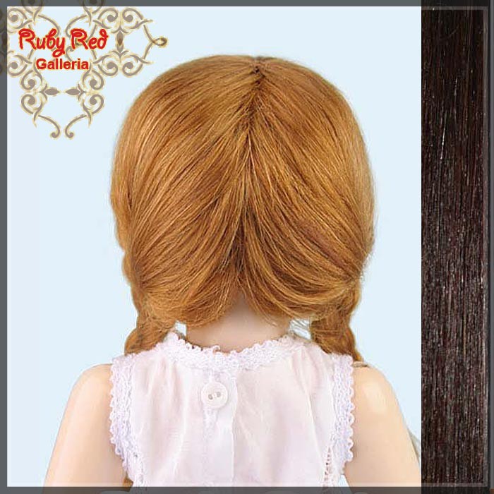 Medium Brown Mohair/Human Hair Wig for 11.5" Bleuette Doll Style 6 (ED0006MH7)