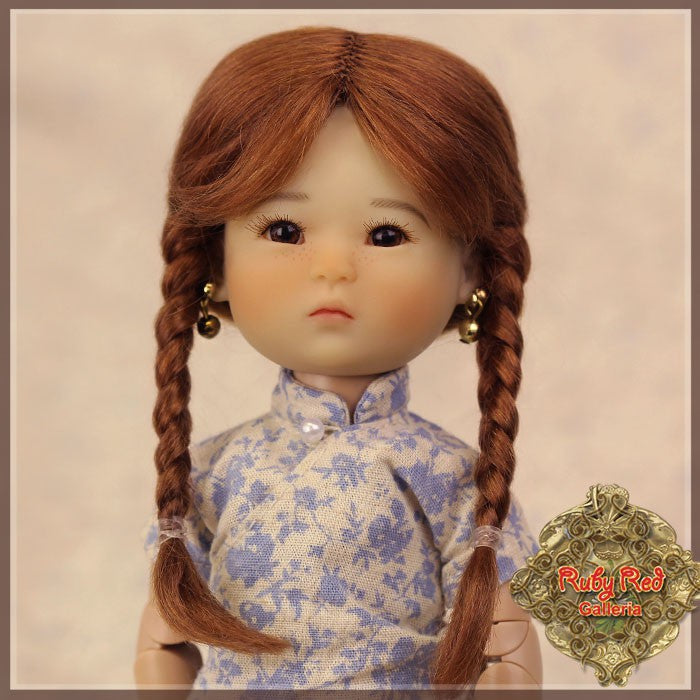 Auburn with Braids Mohair Wig for 8" Dolls (HD0014A)
