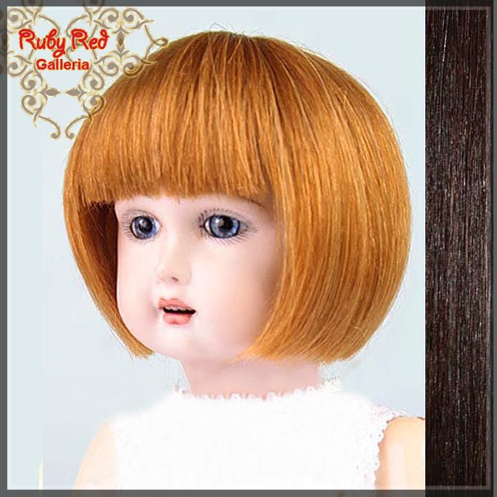 Medium Brown Mohair/Human Hair Wig for 11.5" Bleuette Doll Style 4 (ED0004MH7)