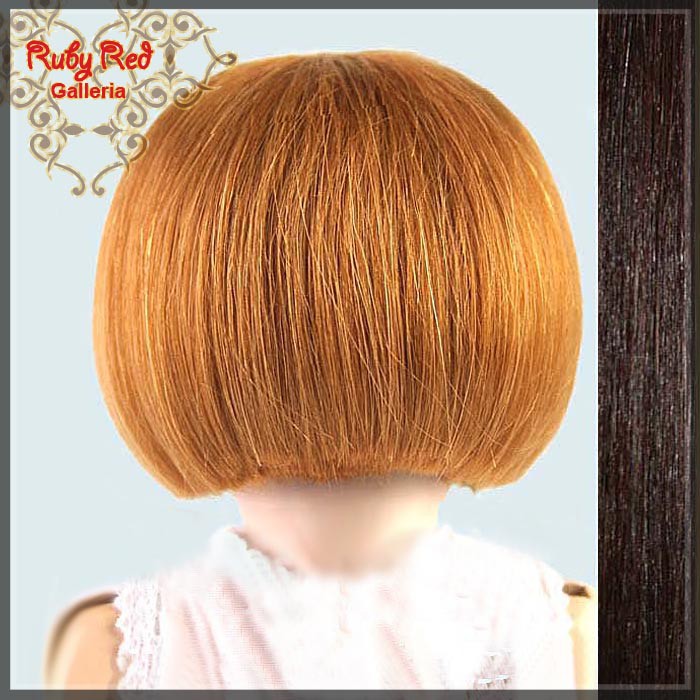 Medium Brown Mohair/Human Hair Wig for 11.5" Bleuette Doll Style 4 (ED0004MH7)