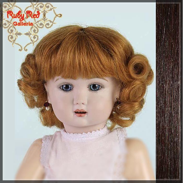 Medium Brown Human Hair/Mohair Wig for 11.5" Bluette Dolls Style 2(ED0002MH7)