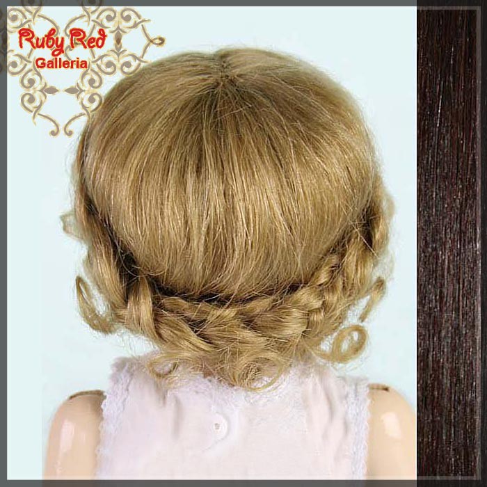 Dark Brown Human Hair/Mohair Wig for 11.5" Bleuette Doll Style 1 (ED0001MH2)