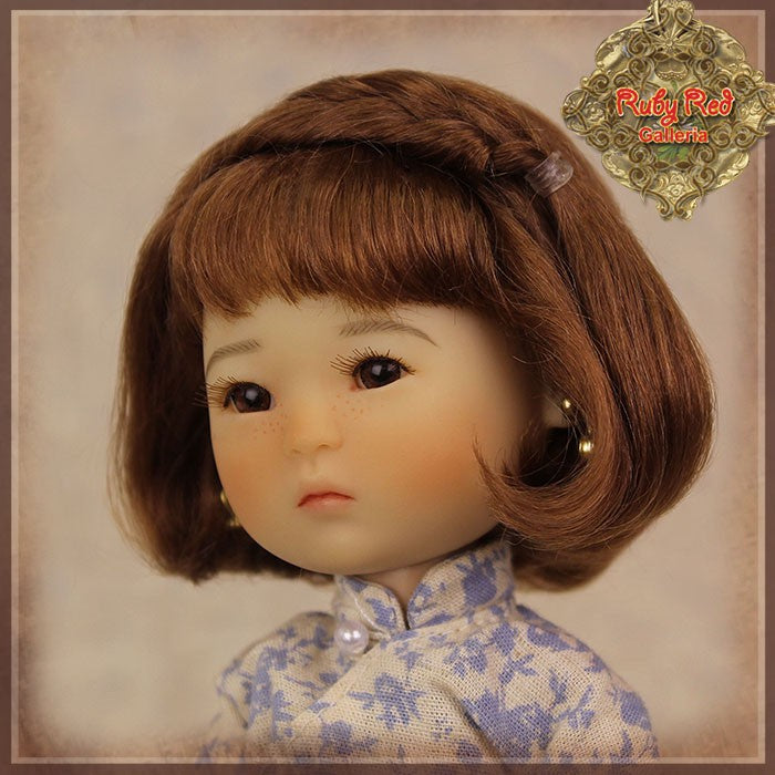 Brown Mohair Wig for 8" Dolls (HD0016A)