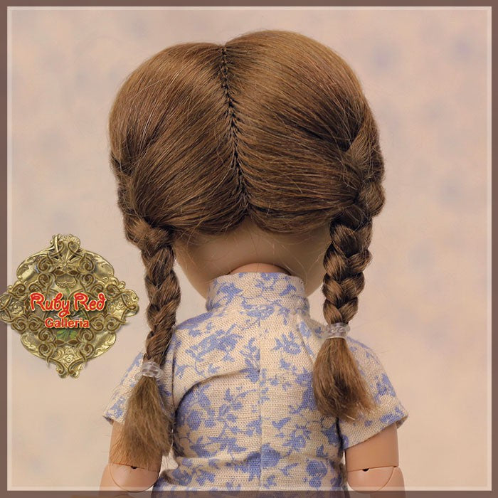 Brown with Braids Mohair Wig for 8" Dolls (HD0019A)