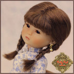 Brown with Braids Mohair Wig for 8" Dolls (HD0019A)