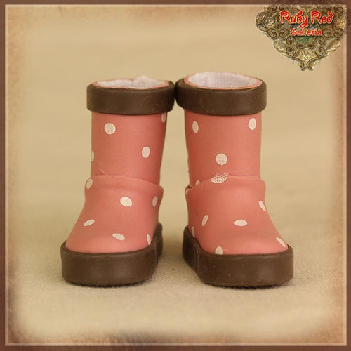 2.2cm Polka Dots Pink Rain Boots for Blythe, Pullip & Momoko (RH0073A)