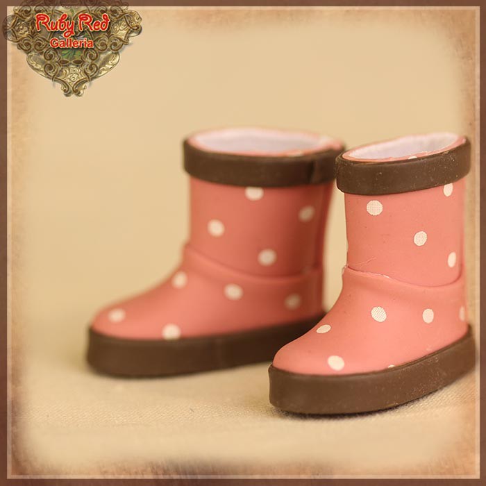 2.2cm Polka Dots Pink Rain Boots for Blythe, Pullip & Momoko (RH0073A)
