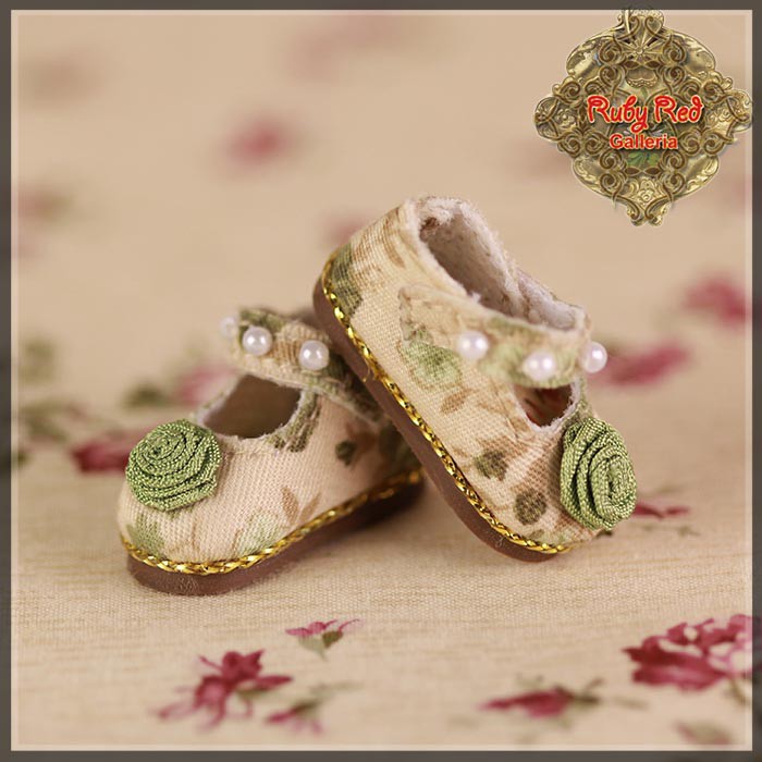 2.2cm Floral Beaded Mary Jane Shoes for Blythe, Pullip & Momoko (RH0067A)