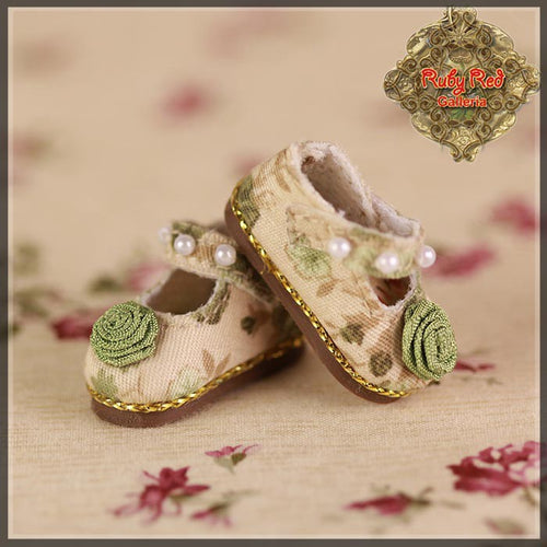 2.2cm Floral Beaded Mary Jane Shoes for Blythe, Pullip & Momoko (RH0067A)