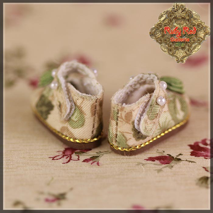 2.2cm Floral Beaded Mary Jane Shoes for Blythe, Pullip & Momoko (RH0067A)