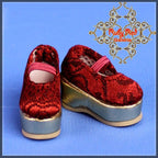 2.2cm Red Platform Shoes for Blythe, Pullip & Momoko Dolls (RH0061A)