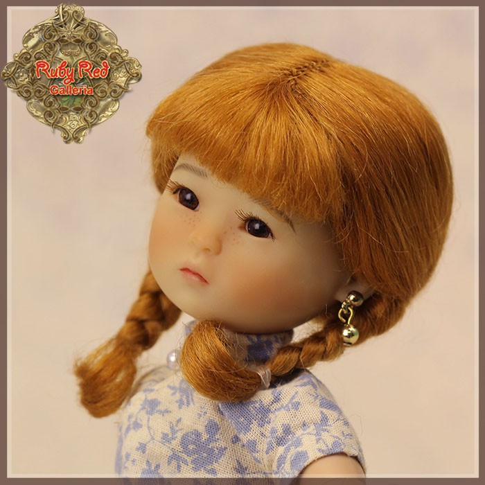 Auburn with Braids Mohair Wig for 8" Dolls (HD0019B)