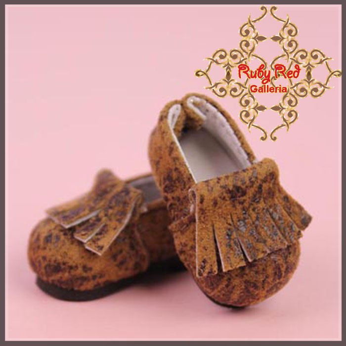 2.2cm Brown Printed Shoes for Blythe, Pullip & Momoko (RH0058A)