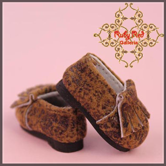2.2cm Brown Printed Shoes for Blythe, Pullip & Momoko (RH0058A)