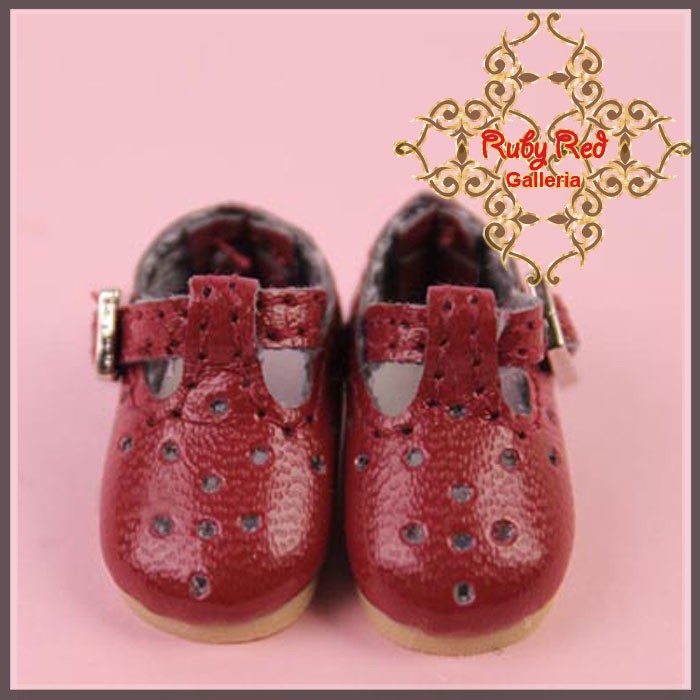 2.2cm Burgundy Shoes for Blythe, Pullip & Momoko (RH0057A)