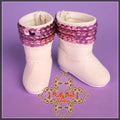 2.2cm White Boots with Hot Pink Sequins for Blythe, Pullip & Momoko (RH0055A)