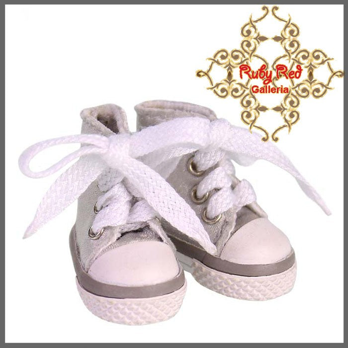 2.2cm Silver Grey Canvas Sneakers for Blythe, Pullip & Momoko Dolls (RH0050A)