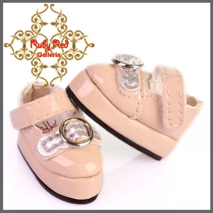 2.2cm Pink & Silver Mary Janes for Blythe, Pullip & Momoko (RH0048C)