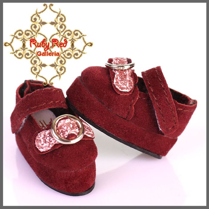 2.2cm Red & Pink Mary Jane for Blythe, Pullip & Momoko Dolls (RH0048A)
