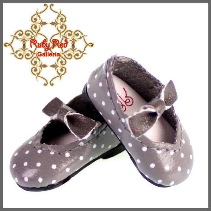 2.2cm Silver & Dots Butterfly Mary Jane for Blythe, Pullip & Momoko Dolls (RH0047H)