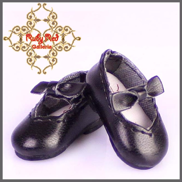 2.2cm Black Butterfly Mary Jane for Blythe, Pullip & Momoko Dolls (RH0047D)
