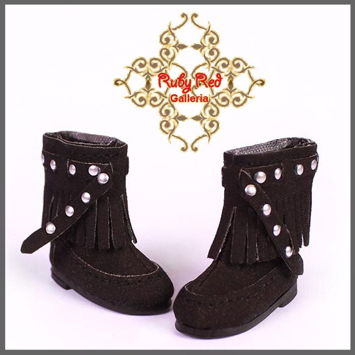 2.2cm Black Ankle Boots for Blythe, Pullip & Momoko Dolls (RH0032C)