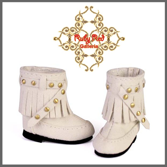 2.2cm White Ankle Boots for Blythe, Pullip & Momoko Dolls (RH0032A)