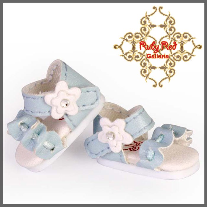 2.2cm Blue Ruffle Sandals for Blythe, Pullip & Momoko Dolls (RH0030C)