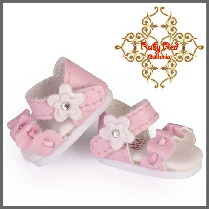 2.2cm Pink Ruffle Sandals for Blythe, Pullip & Momoko Dolls (RH0030B)