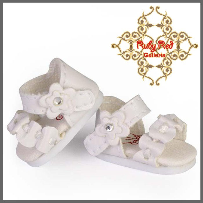 2.2cm White Ruffle Sandals for Blythe, Pullip & Momoko Dolls (RH0030A)