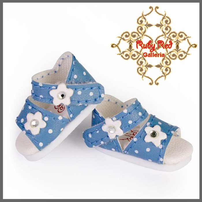 2.2cm Blue Flower Sandals for Blythe, Pullip & Momoko Dolls (RH0029C)