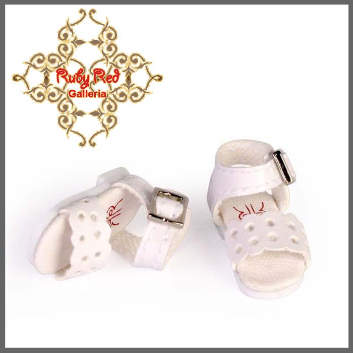 2.2cm England White Facet Sandals for Blythe, Pullip & Momoko Dolls (RH0028A)