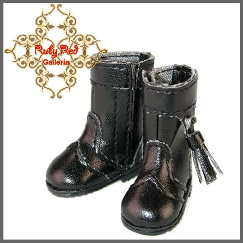 2.2cm Black Cowgirl Boots for Blythe, Pullip & Momoko Dolls (RH0018F)