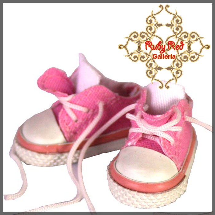 2.2cm Pink Double Tongue Canvas Sneakers for Blythe, Pullip & Momoko Dolls (RH0017C)