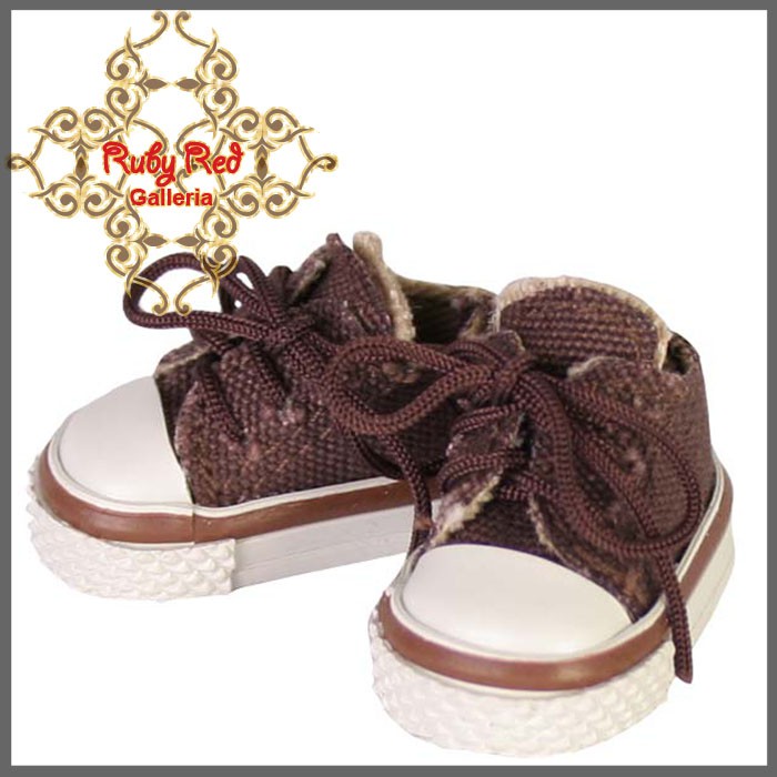 2.2cm Brown Double Tongue Canvas Sneakers (RH0017A)