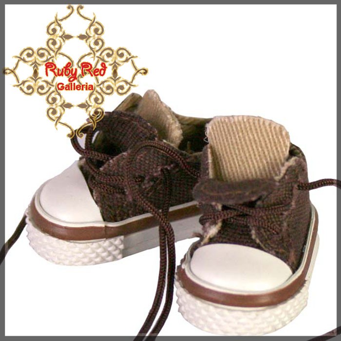 2.2cm Brown Double Tongue Canvas Sneakers (RH0017A)