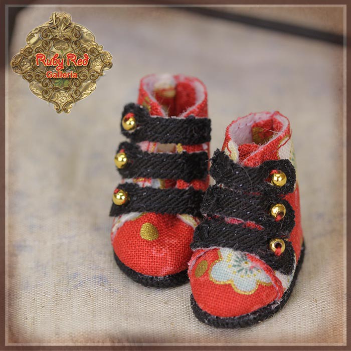 Floral Fabric Boots for 8" Dolls (HH0052A)