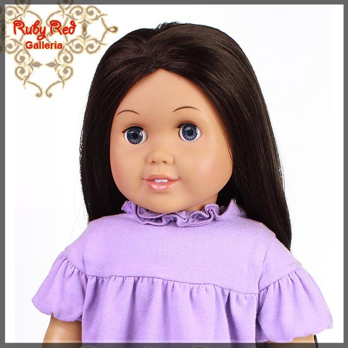 Wavy Dark Brown Parting Wig for 18" Girl (AD0008A)
