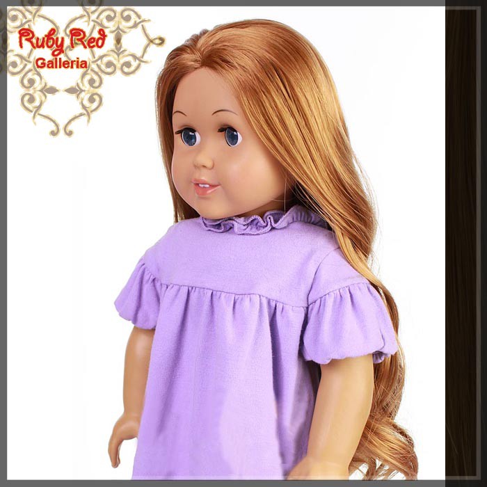 Wavy Dark Brown Parting Wig for 18" Girl (AD0008A)